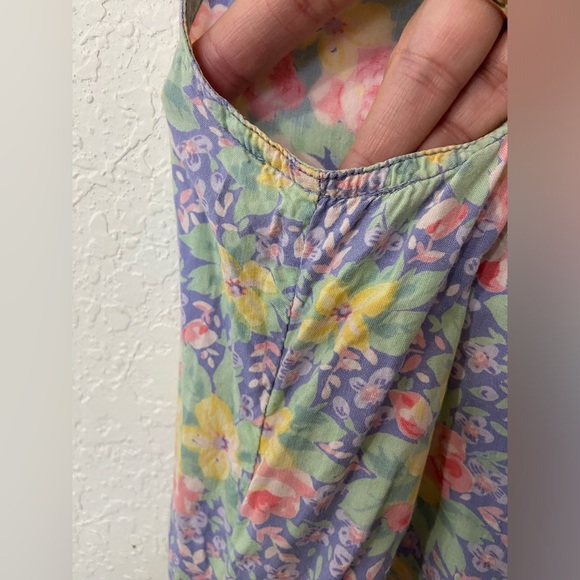 Vintage Pudding Shop April Cornell Dress Size 3 Purple Floral Sleeveless Button - Picture 7 of 11